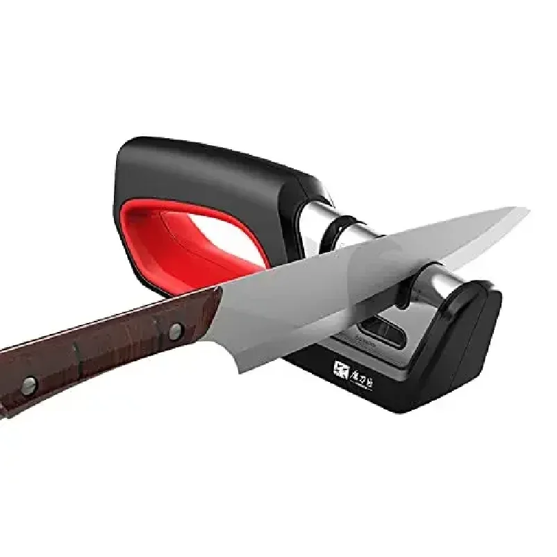 Four in one kitchen sharpener restores serrated blade knives and scissors, diamond tungsten steel ceramics kitchen tools