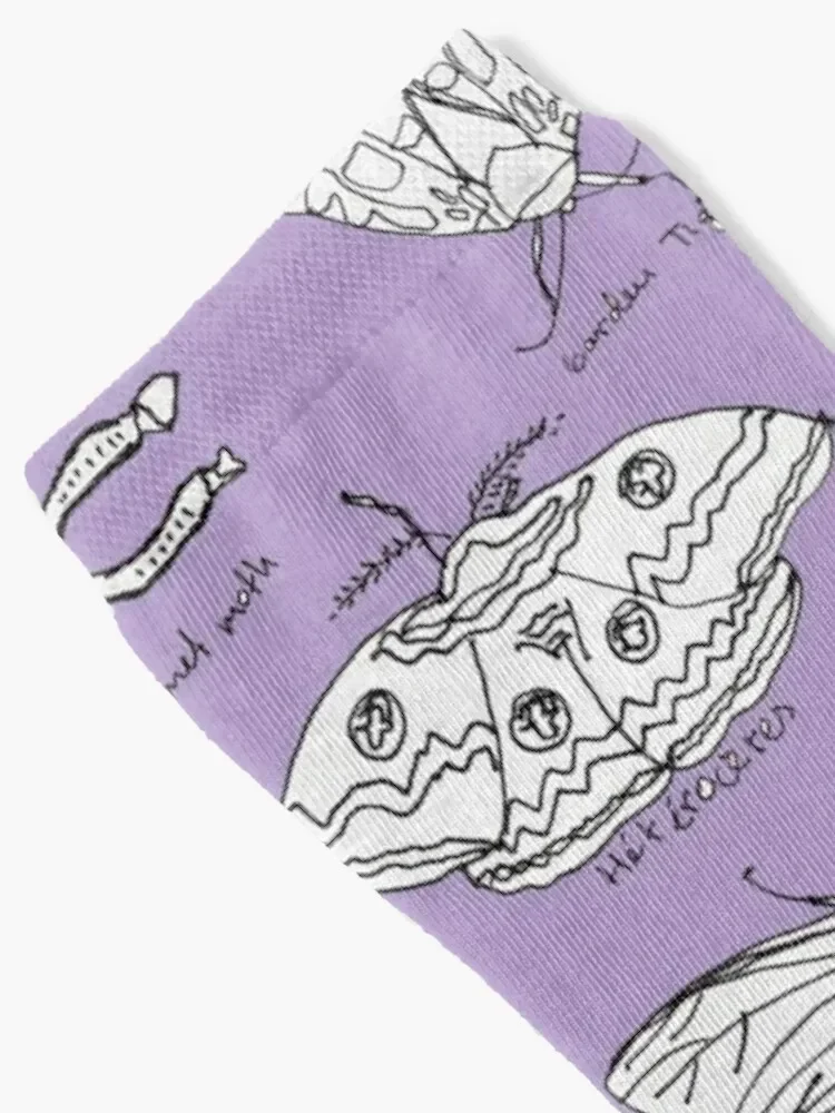 Moths - Ink sketch Socks funny gift cartoon gift new year Socks For Girls Men's