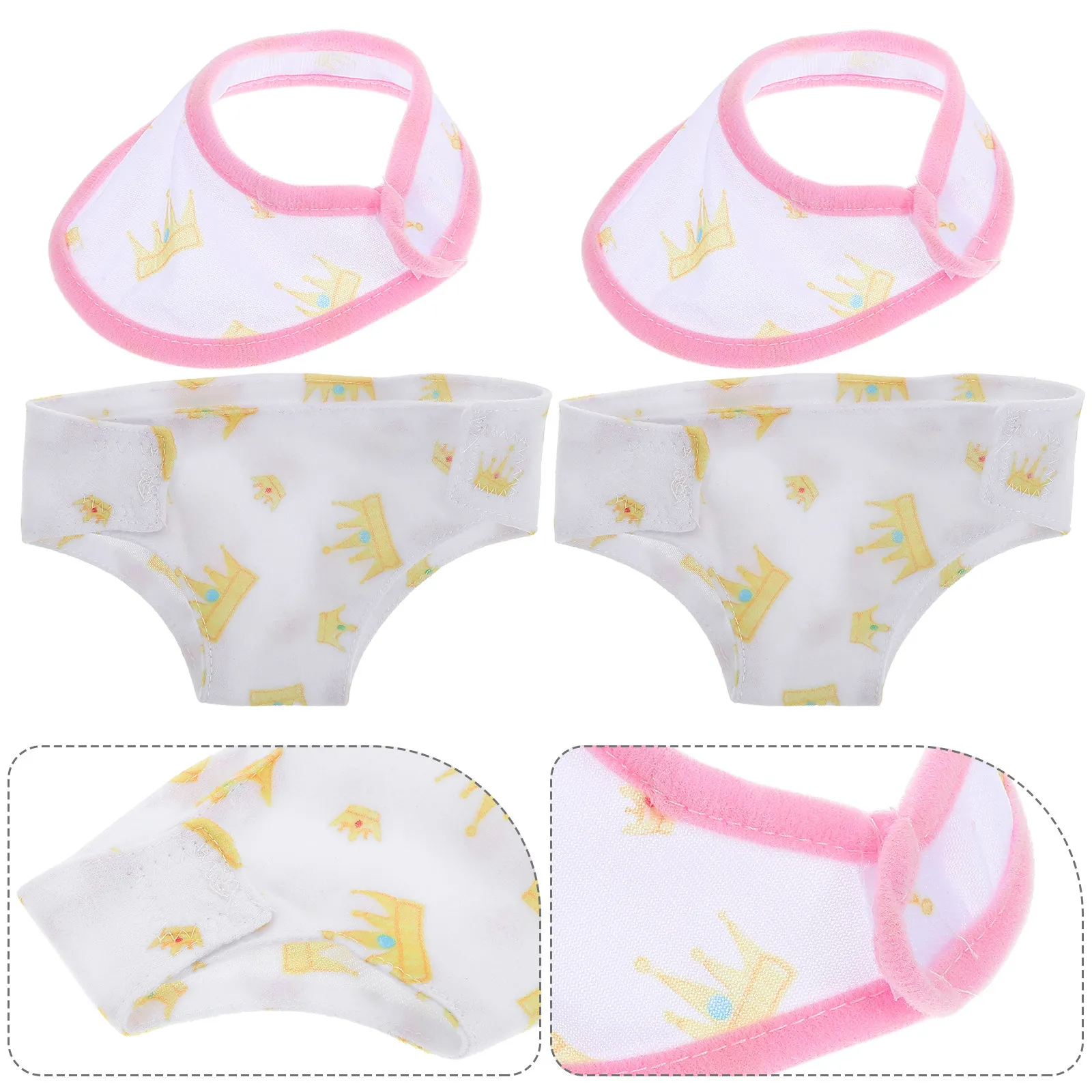 

2 комплекта трусиков и нагрудников для девочек, детские аксессуары для кукол 18 дюймов (43 см), мягкое удобное нижнее белье для ролевых игр и переодеваний