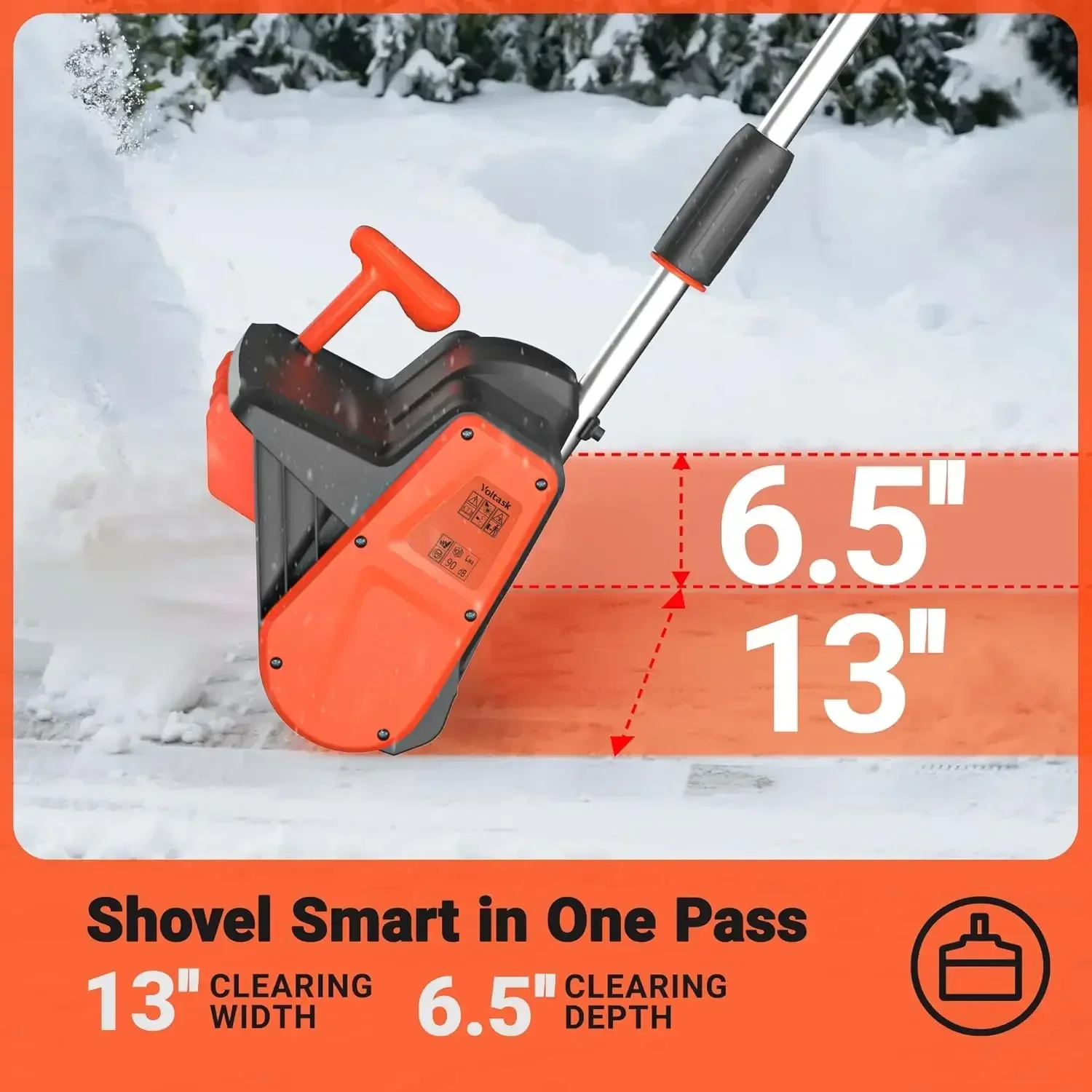 Cordless Snow Shovel, 24V | 13-Inch | 4-Ah Cordless Snow Blower, Battery Snow Blower.Adjustable Front Handle (4-Ah Battery)