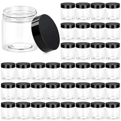 10 Pcs Empty Transparent Plastic Jars with Lids Round Storage Containers Wide Mouth Beauty Products Cosmetics Crafts and Foods