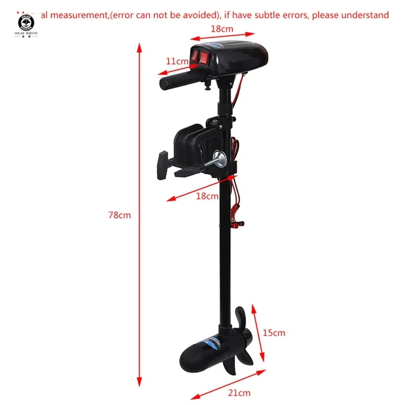 Solar Marine DC 12V Inflatable Boat Motor, Electric Motor for Kayak, Small Fishing Canoe, Dinghy Raft