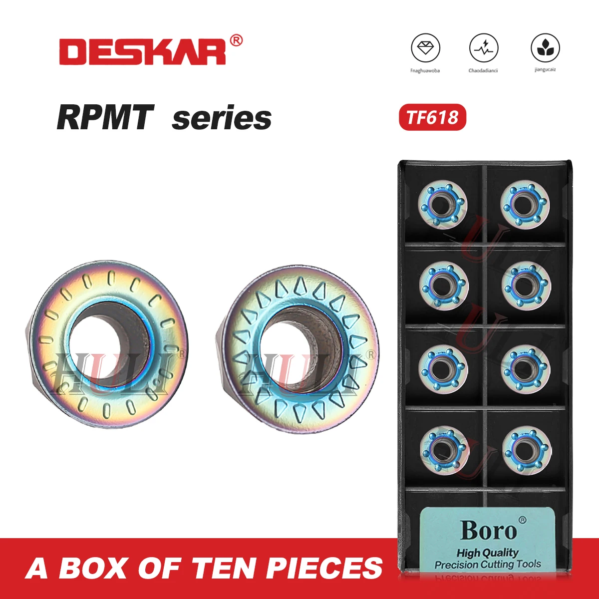 

DESKAR CNC lathe Numerical Control 100% Original Blade RPMT1003MO-TT /1003MOE-TT/10T3MOE-JS/1204MO-TT TF618 Hardened Steel Tool