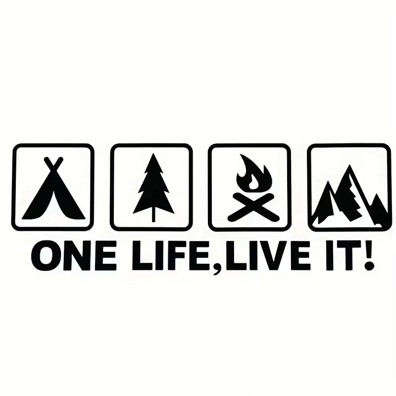 Enjoy Outdoor Adventures: Durable Vinyl Car Decals for Windows, Tailgates, and Body - Perfect for Camping Enthusiasts, Featuring