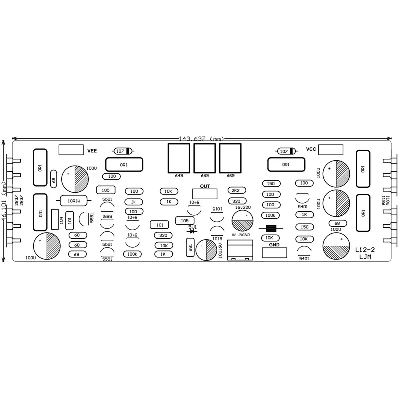 DLHiFi  LJM L12-2 MONO Channels Ultra-low Distortion Sound Amplifier Audio Finished Board With And Without Heat Sink