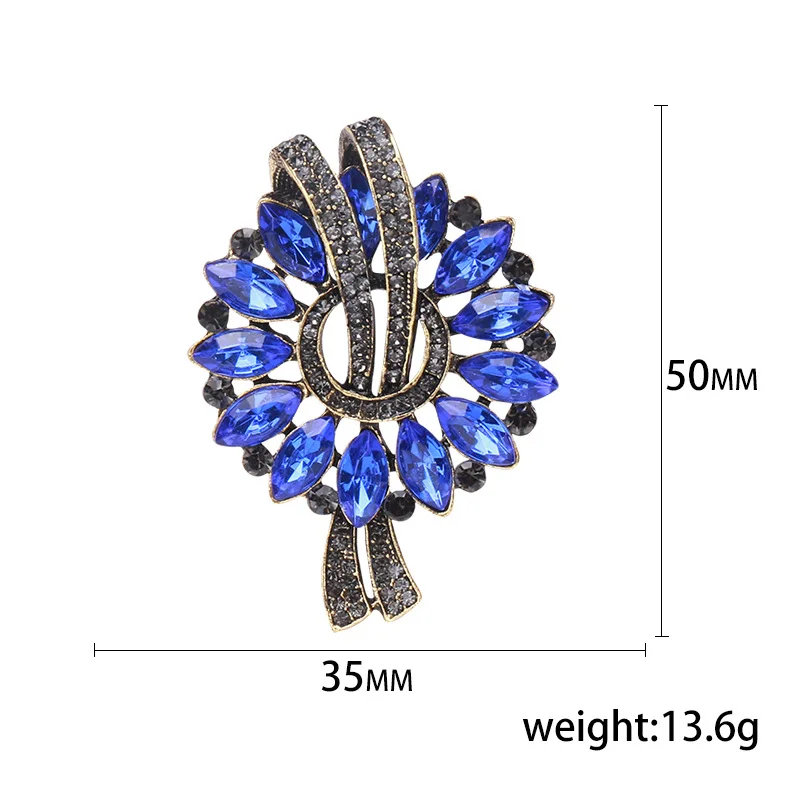 خمر الفاخرة الملونة كريستال إكليل بروش للنساء الرجال سترة ساحرة وشاح ملحق مكتب الحفلات هدية