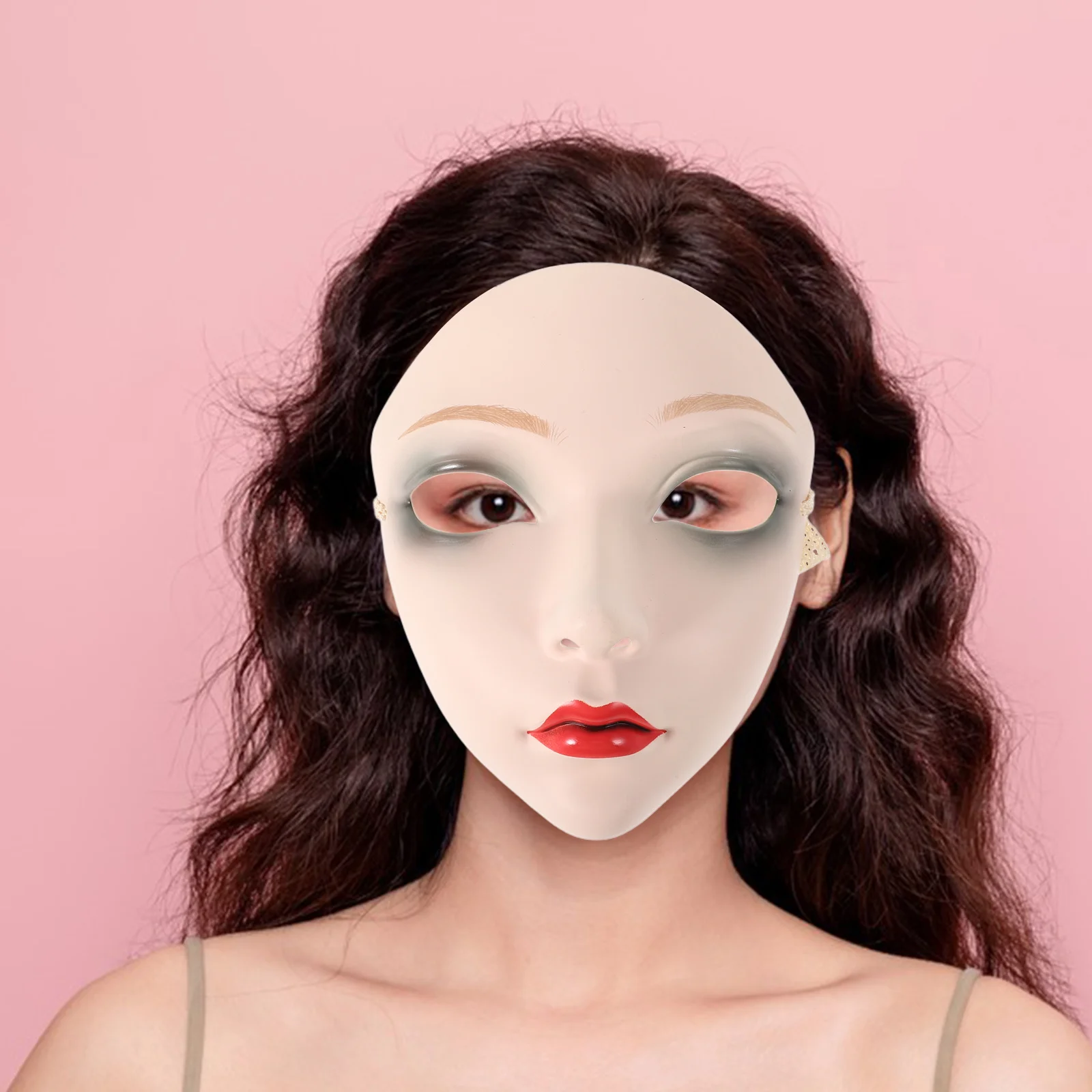 

Полнолицевая пустая маска в китайском стиле, традиционная красота, аксессуар ханьфу ручной работы для маскарада, вечеринки, сценического выступления, косплея