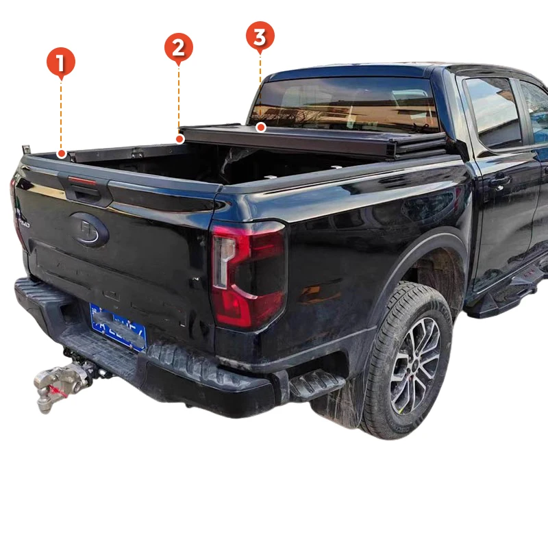 

Custom Pickuptruck Tonneau Cover Aluminum Ute Lid Bed Tonneau Cover Hard Folding Shutter Tonneau for GMC Sierra