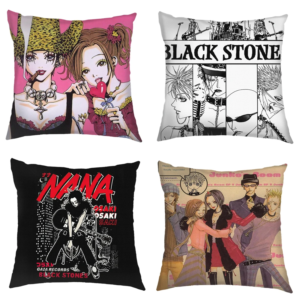 Anime NANA Print Cushion Covers Black Stones Pillowcase Home Decor NANA Osaki Sofa Throw Pillow Cover for Living Room