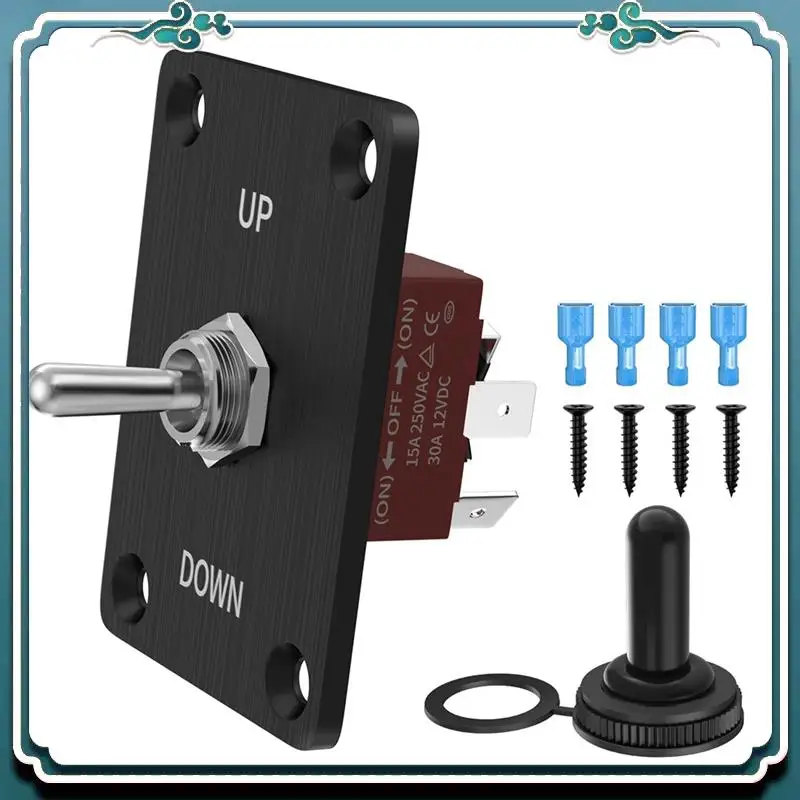 Eco-Friendly Rocker Toggle Switches Momentary Polarity Reverse Switch 6 Pin 3 Position (ON)-Off-(ON) With UP/Down Plate For RV B