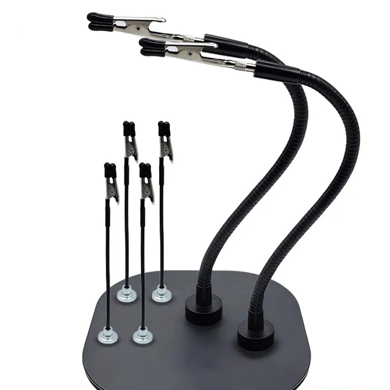 Soldering Third Hand with Strong Magnetic Base, Flexible Arms PCB Holder for Electronics Repair – Alligator Clip Welding Tool
