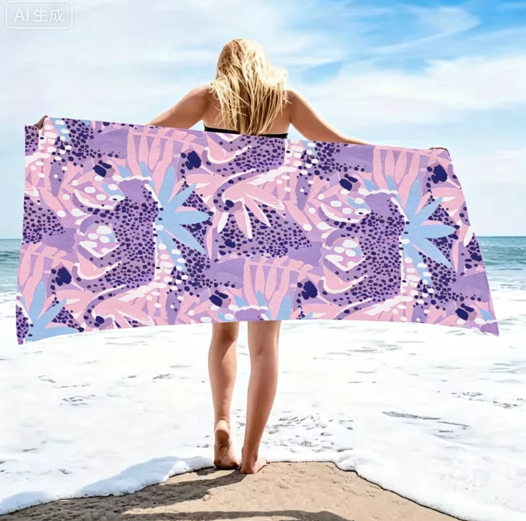 Cheetah Design Quick Drying Bath Towel Sand Absorbent Microfiber beach towel - light weight, swimming, camping, yoga ,beach out