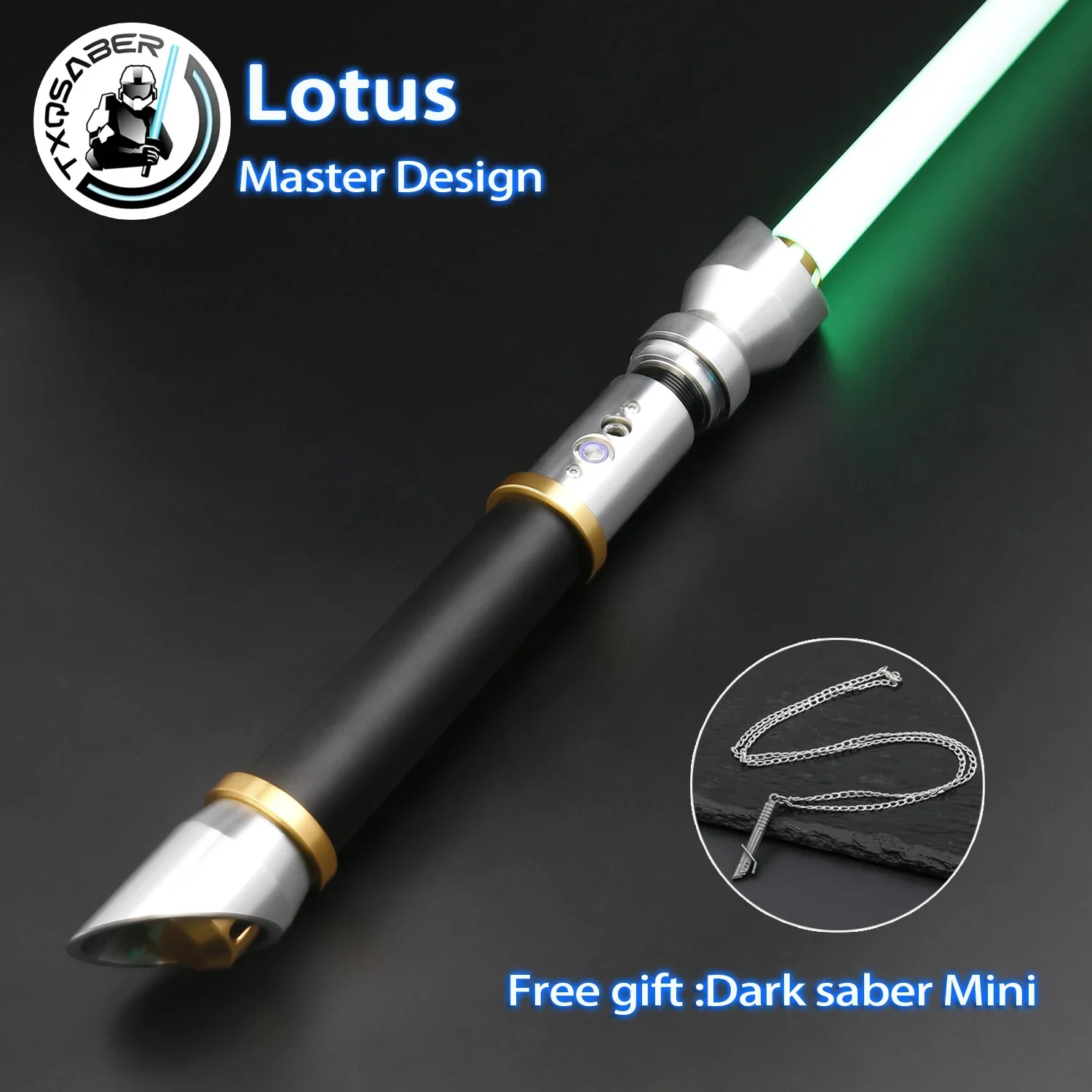 TXQSABER Design Lotus Neo Pixel Lightsaber Smooth Swing Metal Hilt Heavy Dueling Laser Sword with Infinite Color Change &SD Card