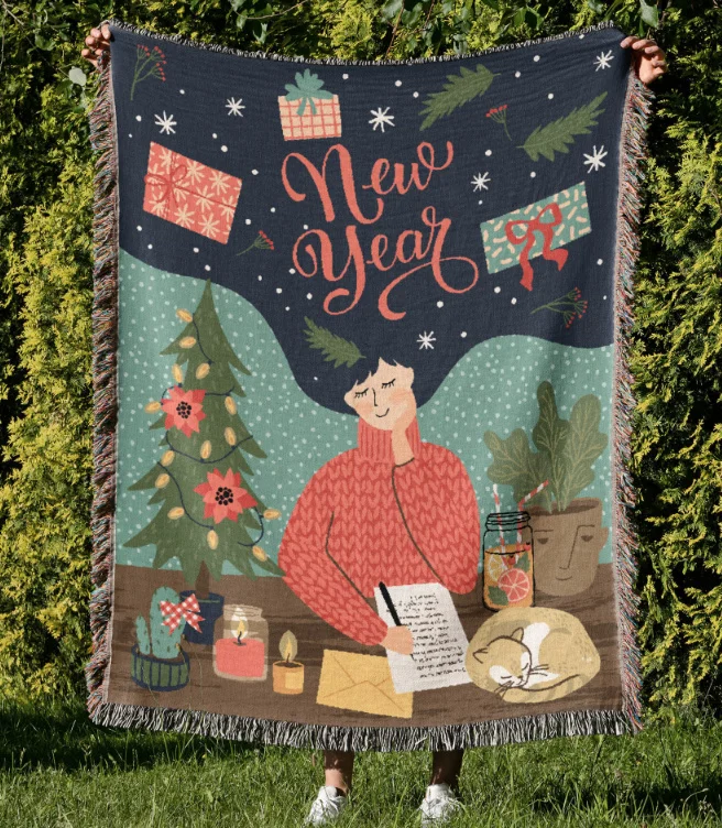 Sofa blanket cover blanket ins style multi-function camping blanket picnic blanket bohemian blanket christmas tree tapestry