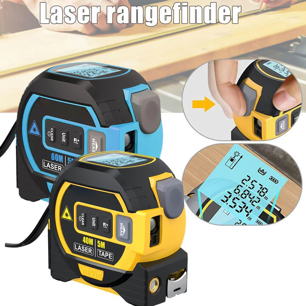 Laser Distance Measuring Instrument Intelligent Tape Measure 20 Sets Of Data Memory ±2mm High Accuracy Laser Distance Measuring