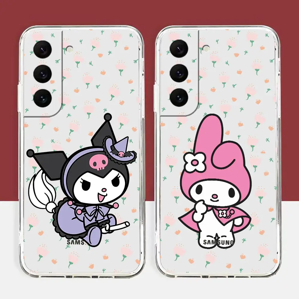 Clear Case For Samsung Galaxy S22 S21 S20 FE S10 NOTE 10 A12 A11 PLUS ULTRA 5G Case Funda Shell Melody Kuromi Little Twin Stars