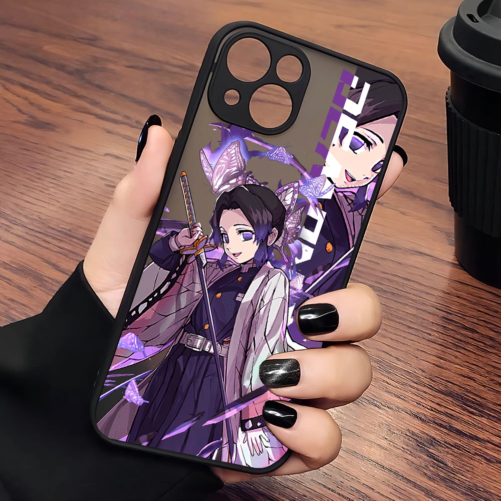 Anime Demon Slayer Phone Case For iPhone 16 15 14 13 12 11 Mini Pro Max X XR XSMax 7 8 Plus Matte Transparent Back Cover