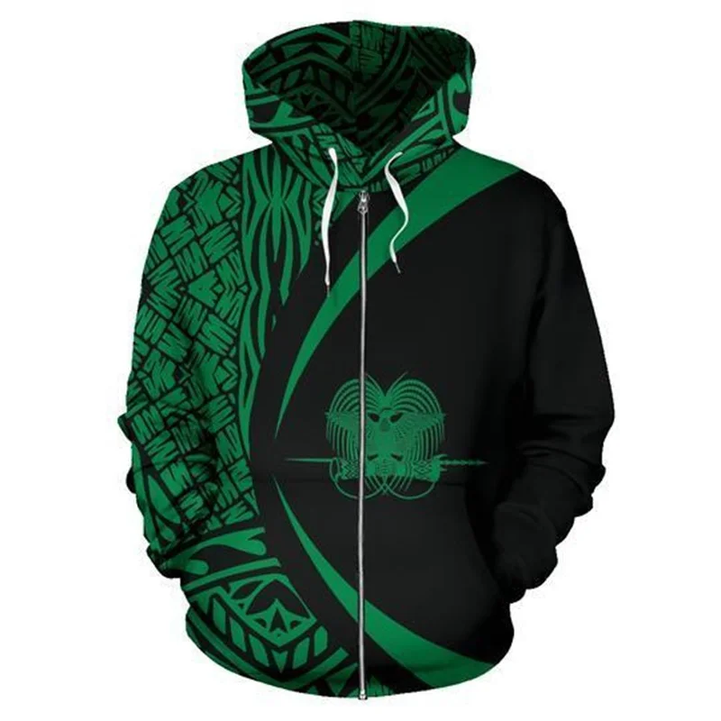 3d Country Flag Papua Nieuwe Guinea Grafische Hoodie Pullover Casual Hoodies Jas Met Ritssluiting Voor Heren Oversized Retro Tattoo Hoodie