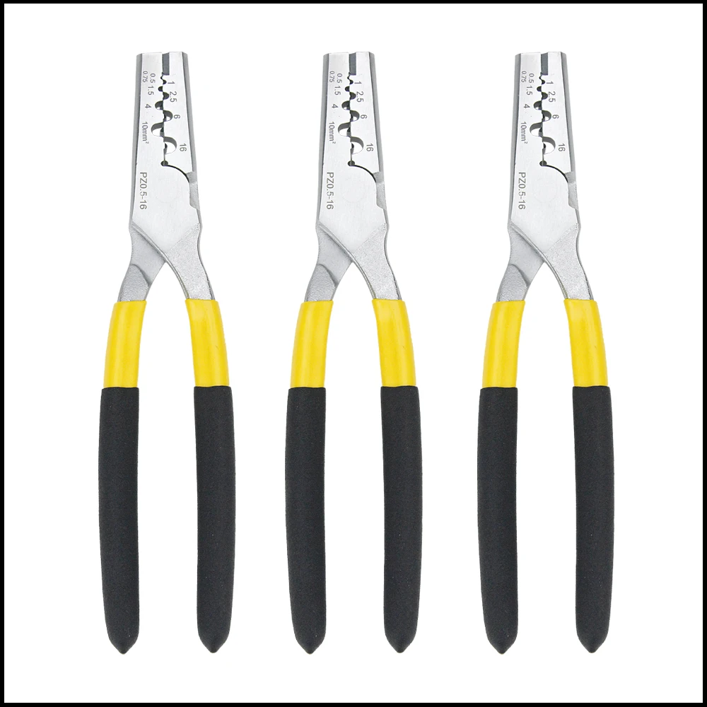 PZ0.5-16 Tool jaw pliers ratchet crimping plier insulated non- insulated ferrules 0.5-16mm2 20-5AWG