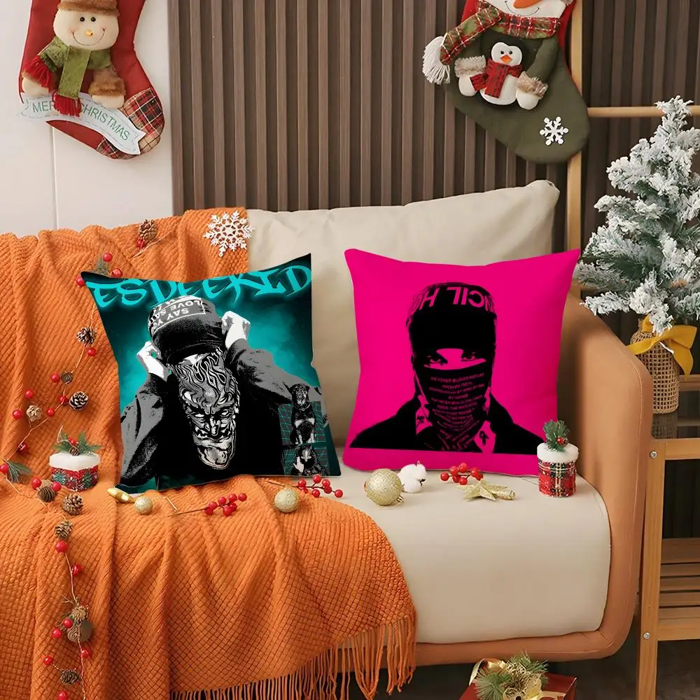 RAPPER SINGER E-EsDeeKid Cushion Cover Short Plush Pillowcase Sofa Decorative Cushion Bed Pillow Gift Idea
