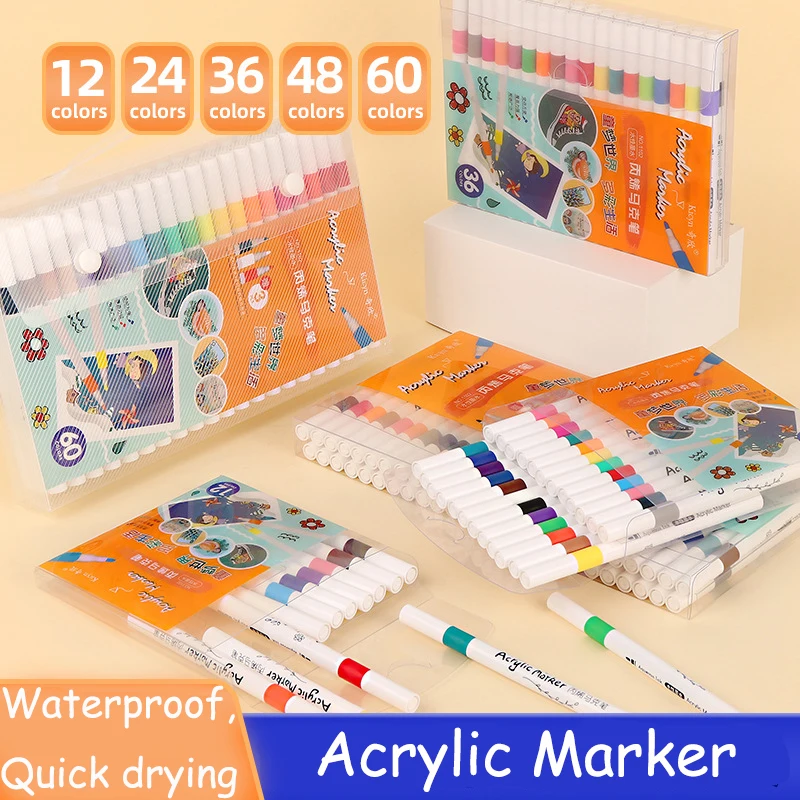 Acrylic Marker Color Waterproof Quick Drying Children's Hand-painted DIY Art Graffiti Set with Large Capacity Opaque Drawing