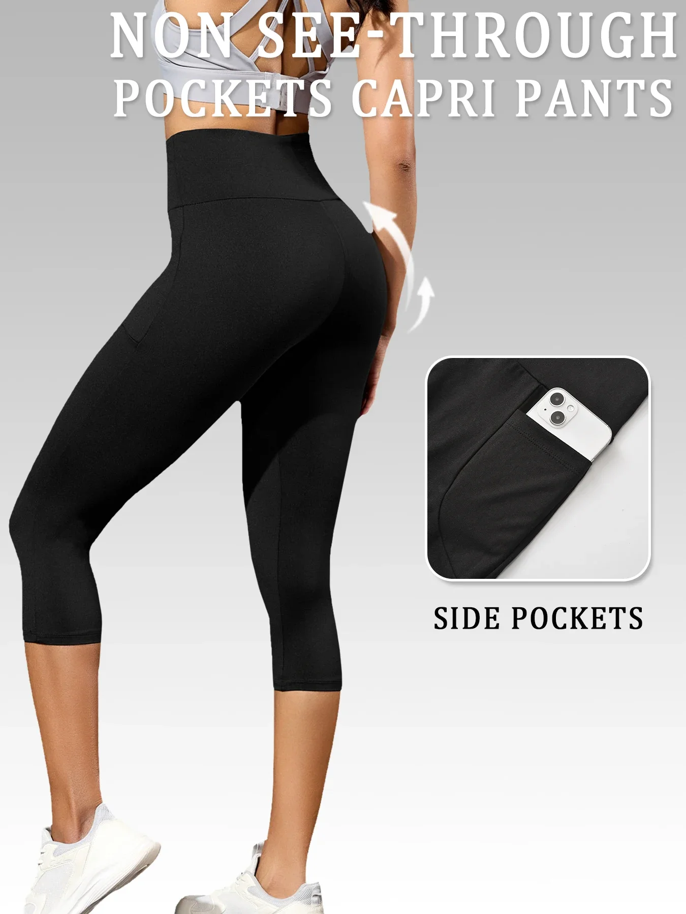 5 แพ็คเอวสูงกางเกงคาปรีสําหรับผู้หญิงที่มีกระเป๋า Super Soft No See Through ออกกําลังกายวิ่งโยคะ Push Up Gym Leggings