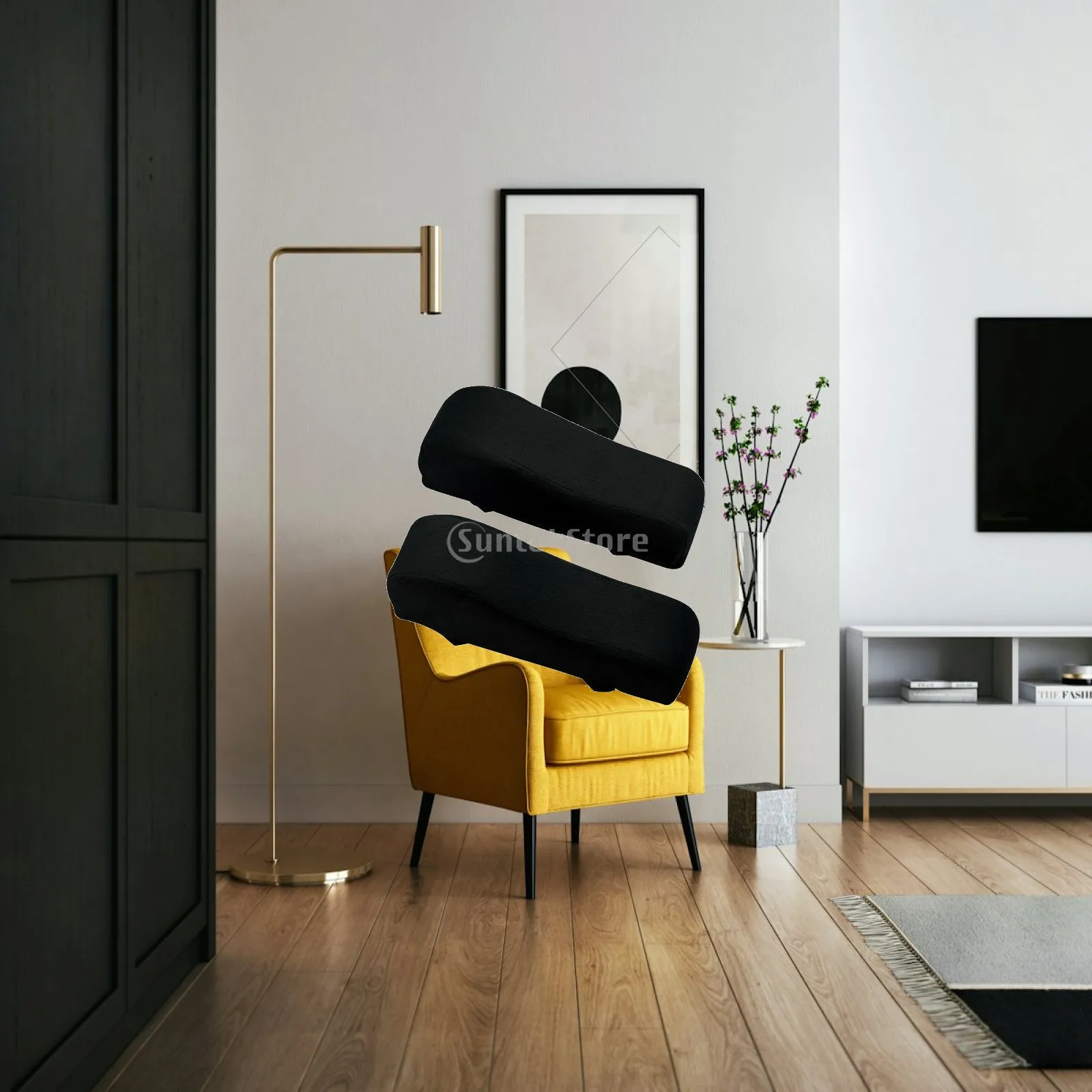 モダンな椅子のアームレストクッション、オフィスコンピュータゲームチェアやリクライニングチェア用の人間工学に基づいたパッド入りアームパッド