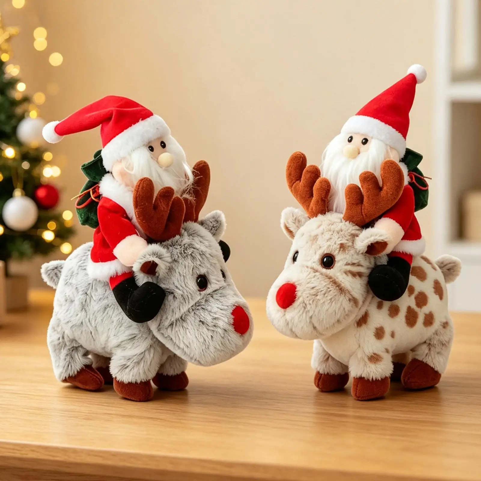 Walking Santa Claus Toy Interactive Plush Holiday Electric Figure With Music Santa Claus Music For Kid Boy Girls Holiday Winter