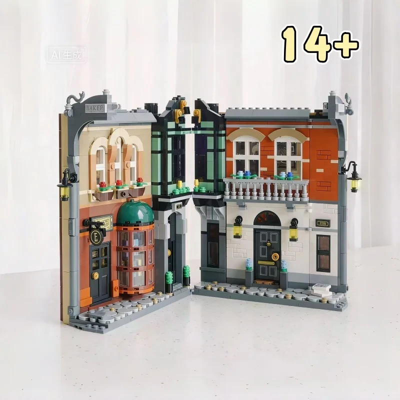 

Новый набор из 1364 деталей: Конструктор-украшение для книжной полки в виде городской улицы, подарок для мальчиков, сборная детская игрушка 10351