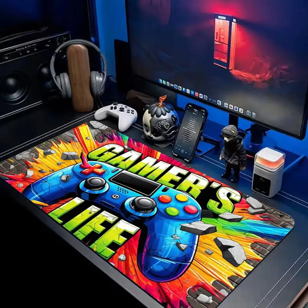 Gamepad Pattern Mouse Pad Extra Large XXL Extended Gaming Desk Mat Customizable natural non-slip rubber