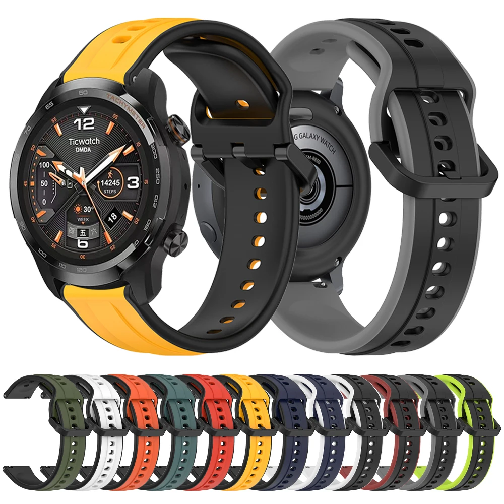 New 20mm 22mm Silicone Strap For TicWatch Pro 3 Ultra GPS Watch Sports Wristband For TicWatch Pro S2 E3 GTW/GTH Band Accessorie