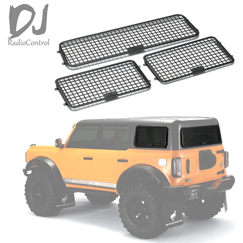 Metal Stereo Window Mesh Side Rear Window Mesh Net for 1/10 New Bronco 2021 Modified RC Car Upgrade Accessories Parts rc carros