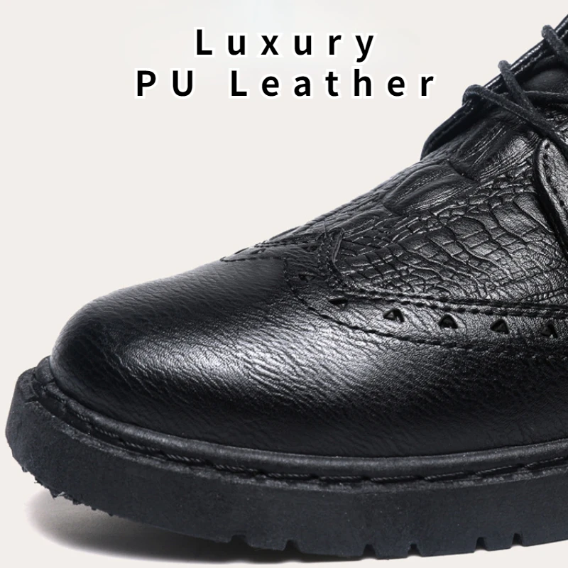 Leather Shoes for Men Luxury High Quality Brogue Shoes comfortable Soft Sole Men\'s Casual Shoes Lace Up Men Business Dress Shoe