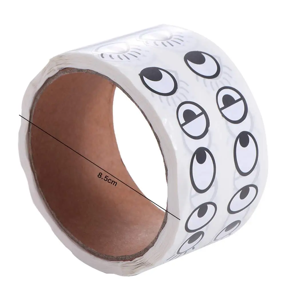 

1000pcs/roll Self-Adhesive Premium Eye Stickers Crafts Gifting Mini Eye Shaped Sticker Black White Designs Reusable