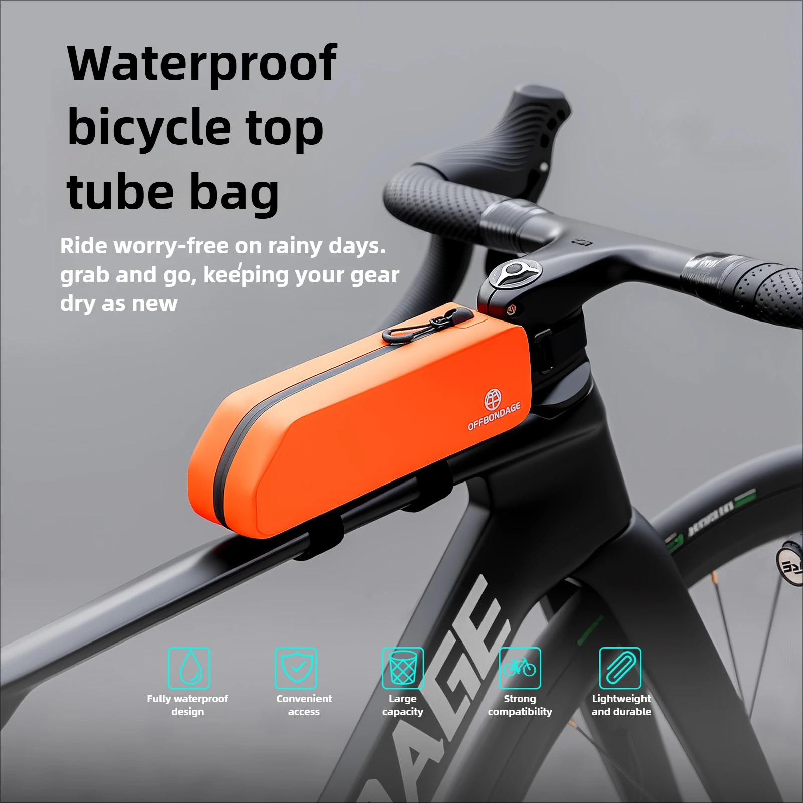 

Waterproof Bicycle Bag with Scratch Resistant Large Capacity Bike Bag Wind Resistant Convenient Outdoor Riding Equipment