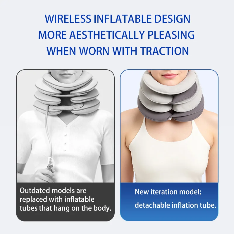 Upgraded inflatable neck brace traction household neck protector stretcher neck cover comfortable correction of cervical spine