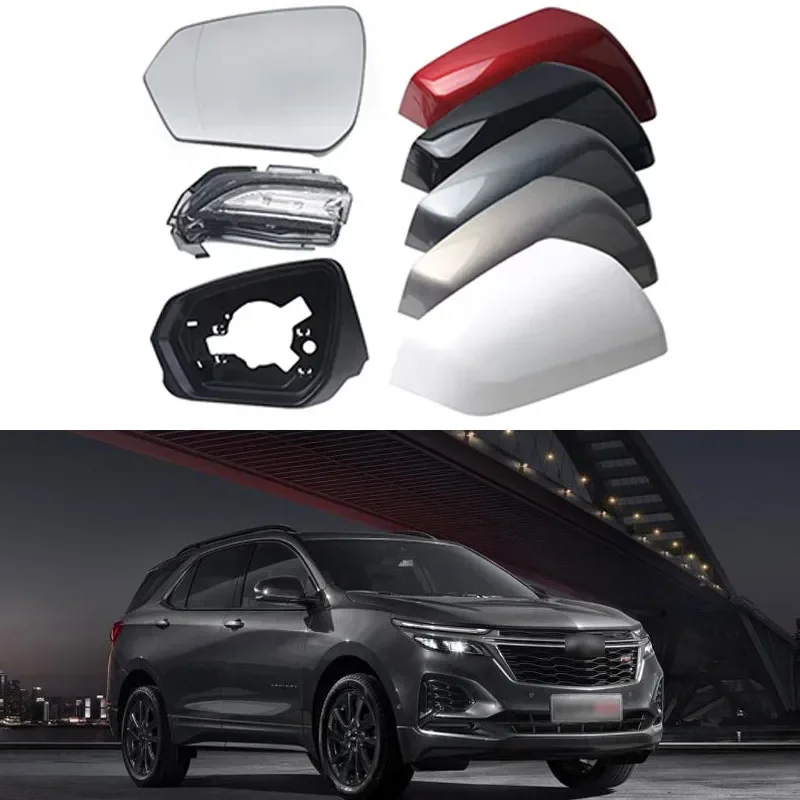 Rearview Mirror Shell for 2017-2023 Chevrolet Explorer Rear View Mirror Housing with Turn Signal Reflector Lens and Reversing