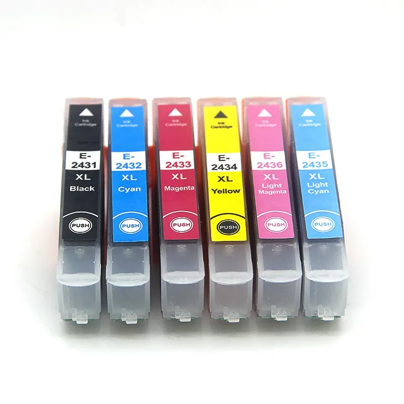 Maneira de Tinta 20 Pacote T2421-t2426 T2431-t2436 Cartucho de Tinta Compatível para Xp750 Xp850 Xp950 20 Peças Conjuntos Mais 2bk