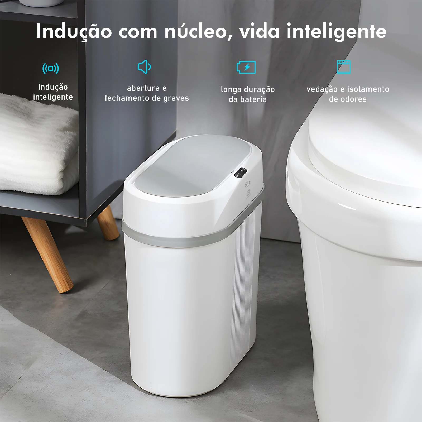 Lixeira Sensor Automático, Lixeira Banheiro, Lixeira Automática, Lixeira Para Cozinha, Lixeira Inteligente Com Sensor De 12L Lixeira Sensor Automático, Lixeira Banheiro, Lixeira Automática, Lixeira Para Cozinha, Lixeira Inteligente Com Sensor De 12L