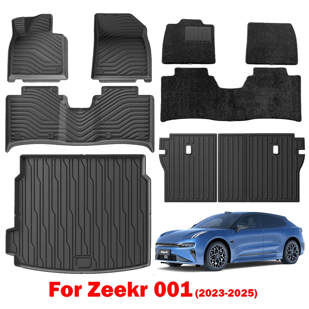 

For ZEEKR 001 2023-2025Car Floor Mats Cargo Liner Trunk Mat TPE Waterproof Foot Pad Left Hand Drive Car Interior Accessories
