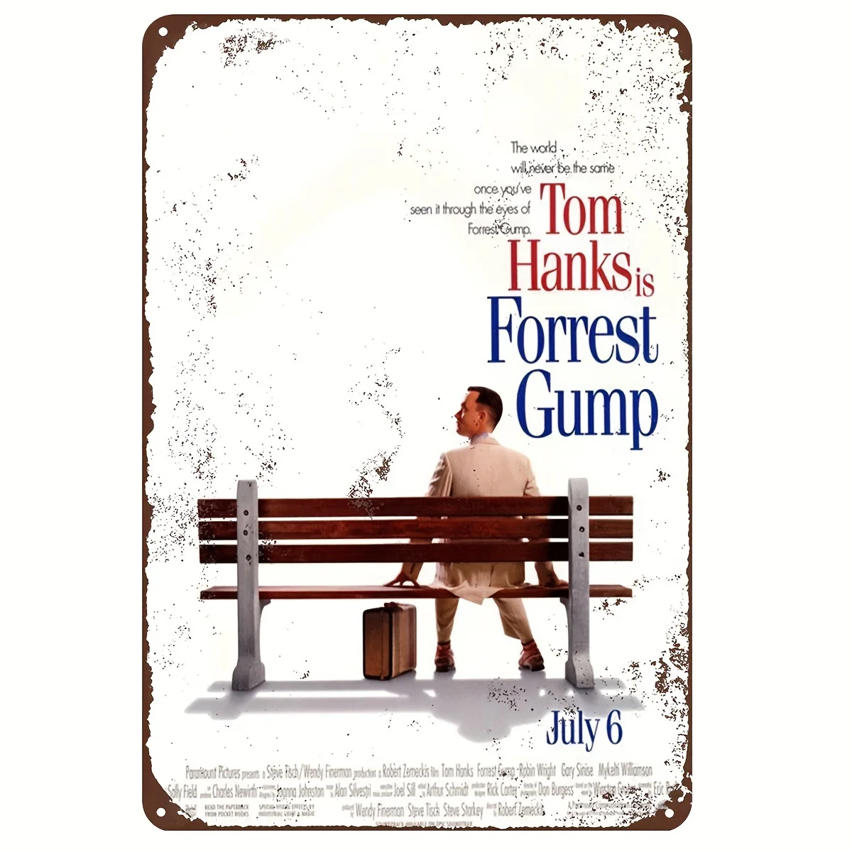 [ Vintage Metal Tin Sign] Forrest Gump Inspired Sign Art, Novelty Retro Wall Decor for Movie Enthusiasts, Dura