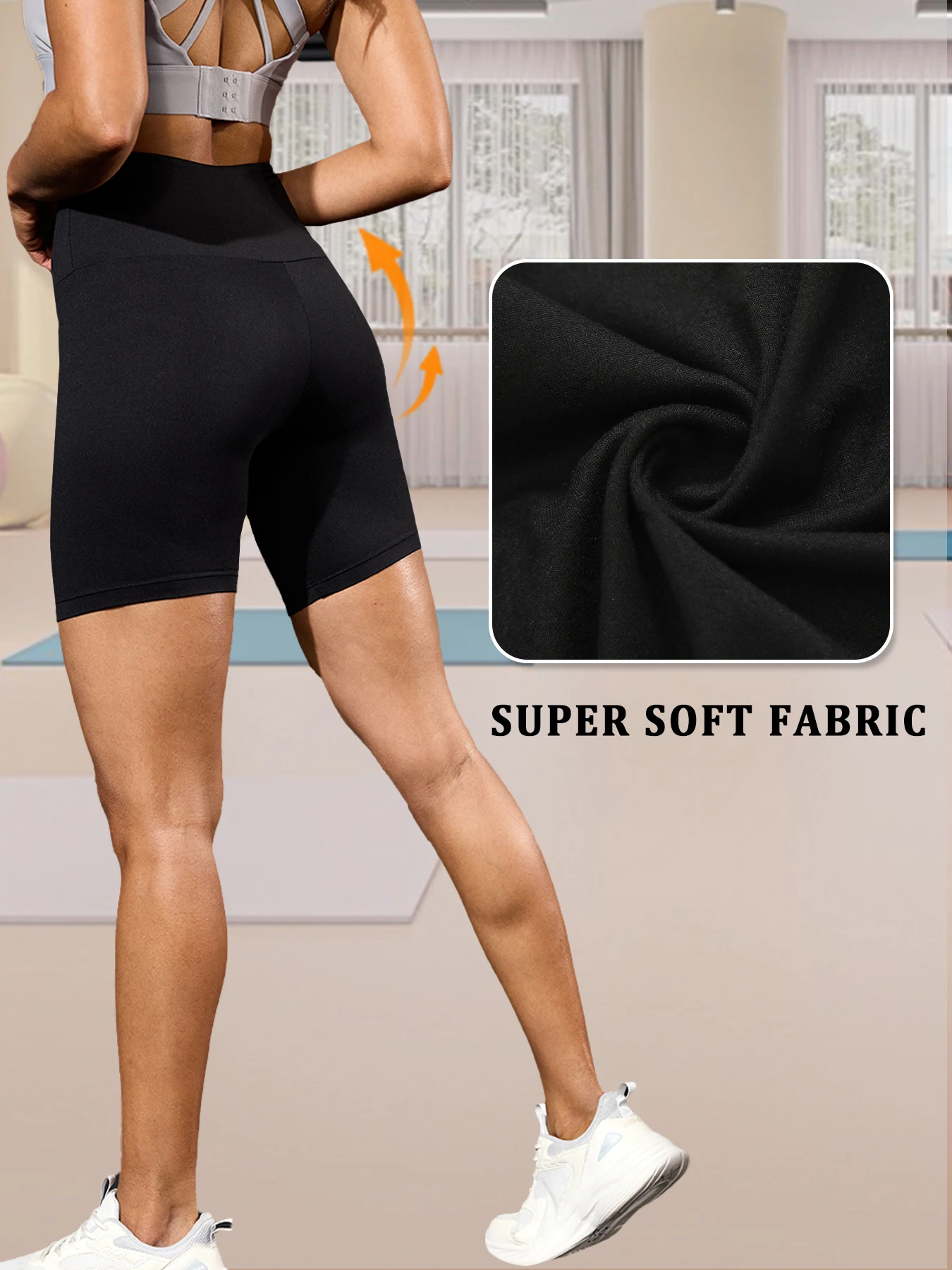 5팩 여성용 하이웨이스트 바이커 쇼츠 슈퍼 소프트 비침 방지 운동 요가 러닝 홈 캐주얼