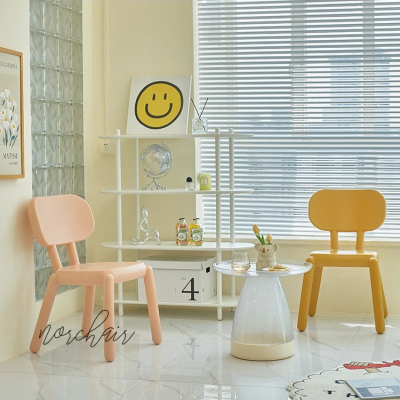 Plastic dining chair household small apartment stackable thickened backrest stool milk tea shop outdoor leisure chair adult