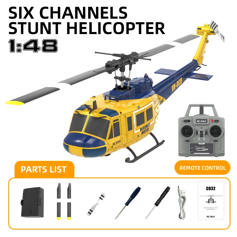 

C032 RC Helicopter 2.4G 6-Aixs Gyroscope 6CH Altitude Hold Optical Flow Brushless Remote Control Helicopter Toys For Kid Adult