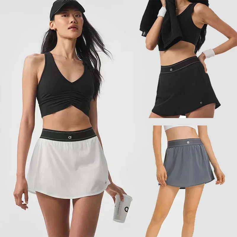 

High-end Moisture Wicking Water-cooled Tennis Skirt Women's Quick-drying Breathable Double-layer Sports Pants Skirt Female