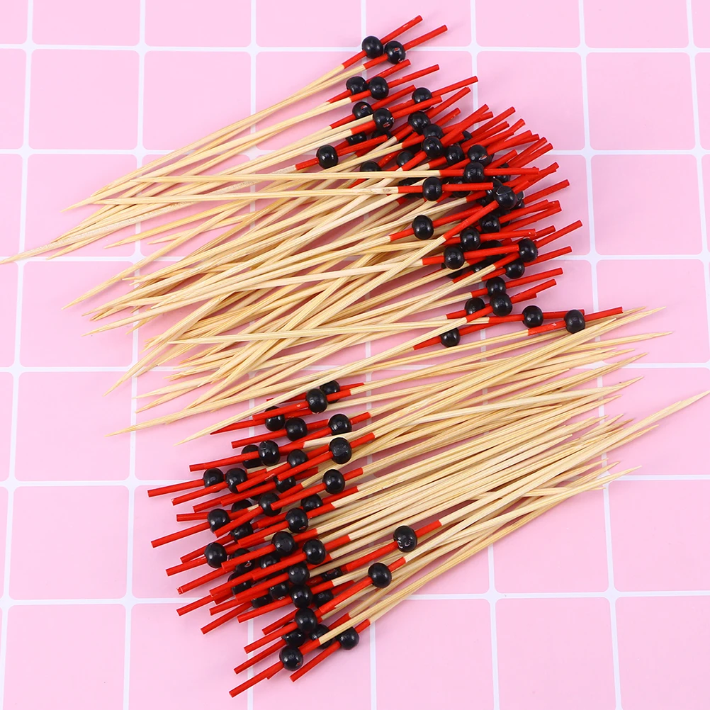 

300pcs Bamboo Fruit Picks Small Light Weight Disposable for Home Outdoor Bars Dessert Appetizers Cocktail Stir Sticks