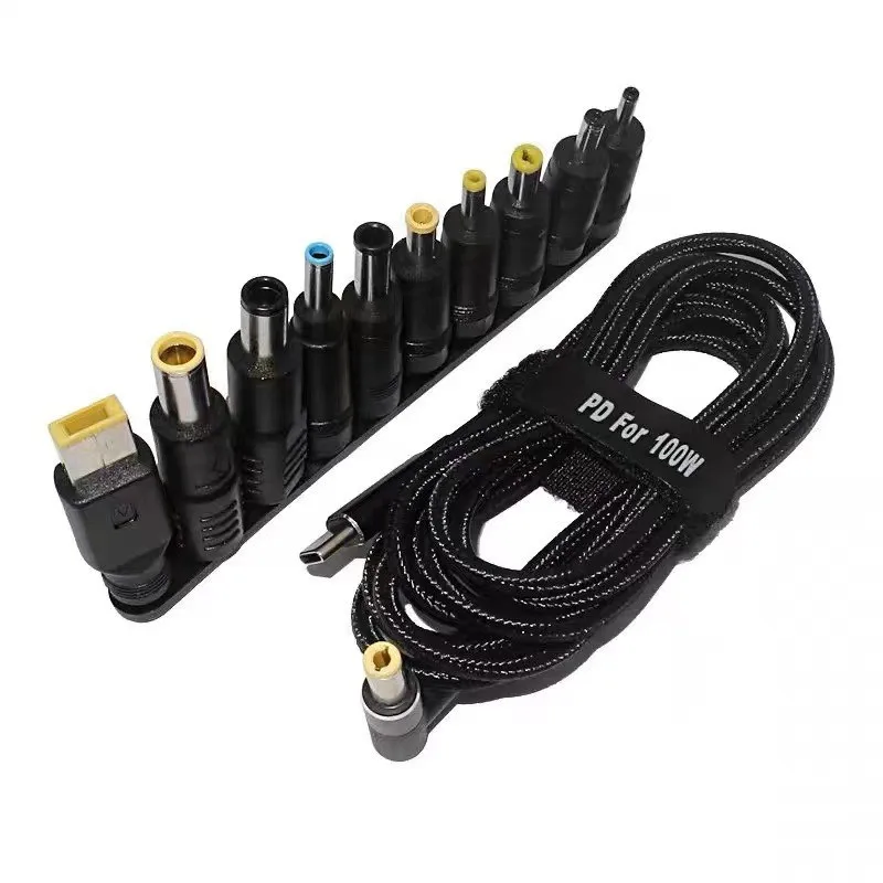 100W 18,5 V-20V tipo C conector adaptador de corriente CC USB C tipo C a conector CC Cable de carga rápida para Lenovo Asus Hp Acer Laptop