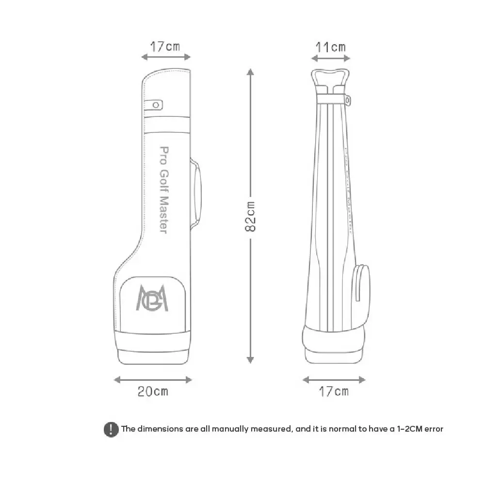 Saco de golfe portátil de meio corte PGM, couro de microfibra à prova d'água pode conter 14 pólos, saco de golfe leve QIAB031