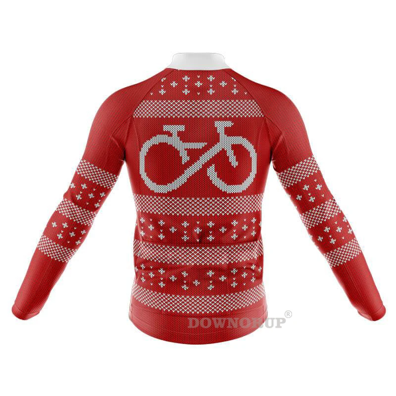 Christmas Long Sleeves Cycling Jersey Winter Fleece & No Fleece Men Bike Clothing Ride Bicycle Wear Coat MTB Ropa Ciclismo