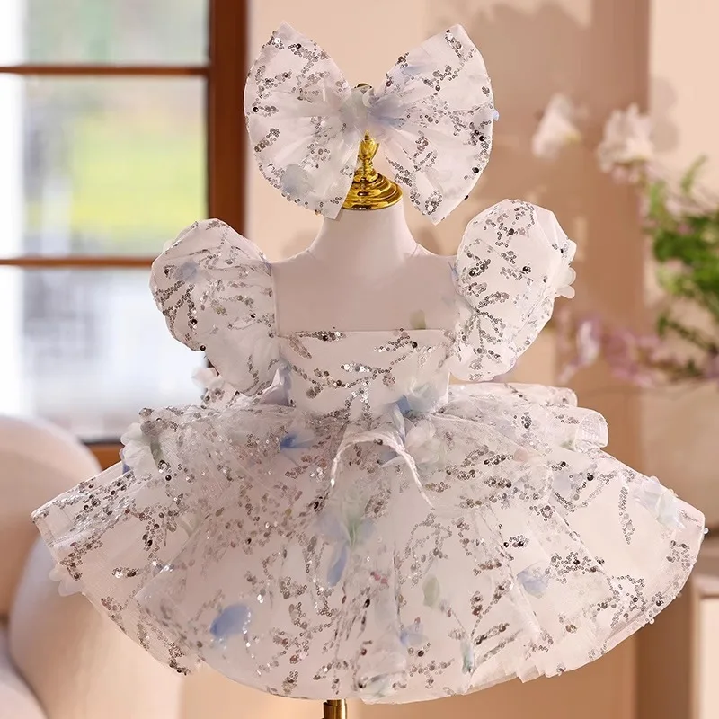 

2025 Children's Princess Costume Host's Piano Performance Wedding Birthday Girls Party Dresses A4592 Vestidos Bridesmaid Dresses